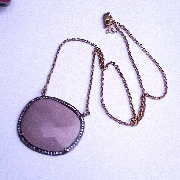 ESTATE 14K Vermeil Large Pink Ruby / Sapphire White Stone Halo Pendant Necklace - Picture 4 of 16